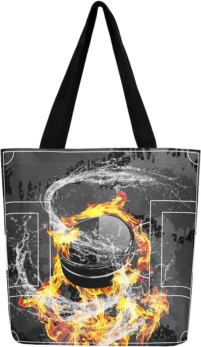 Soccer Shopping Grocery Bags,Football Field Canvas Tote Bag