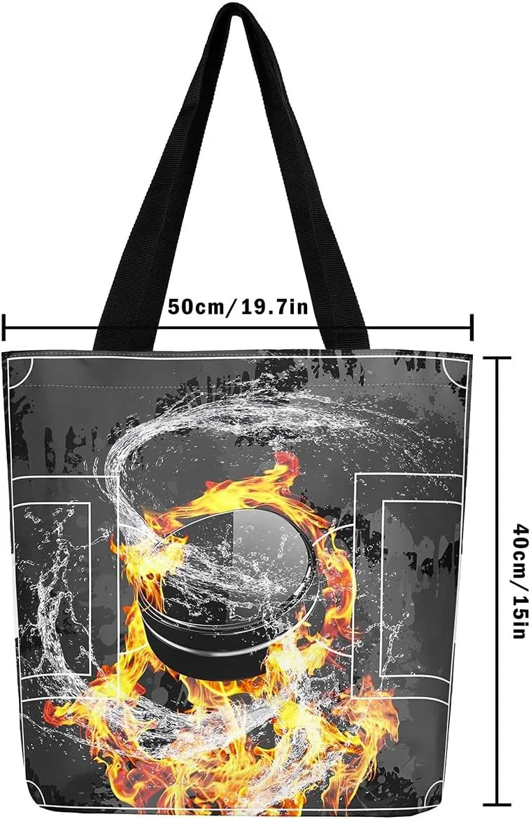 Soccer Shopping Grocery Bags,Football Field Canvas Tote Bag