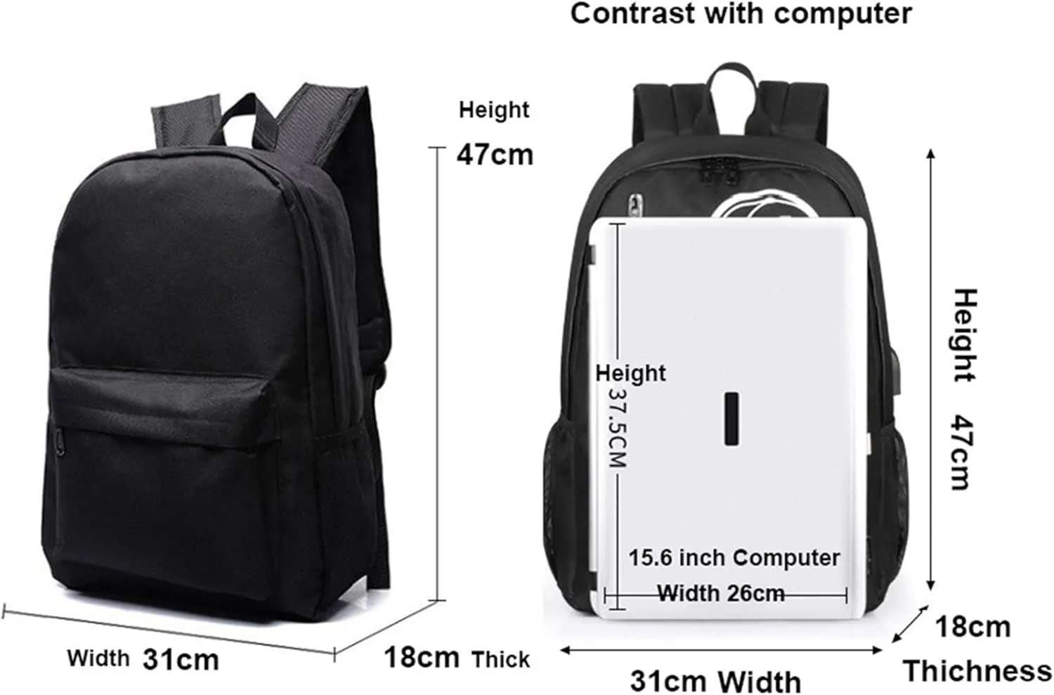 Soccer Star Cristiano Ronaldo Backpack,Al-Nassr FC Waterproof Casual Bookbag,Lightweight Travel Outdoor Rucksack