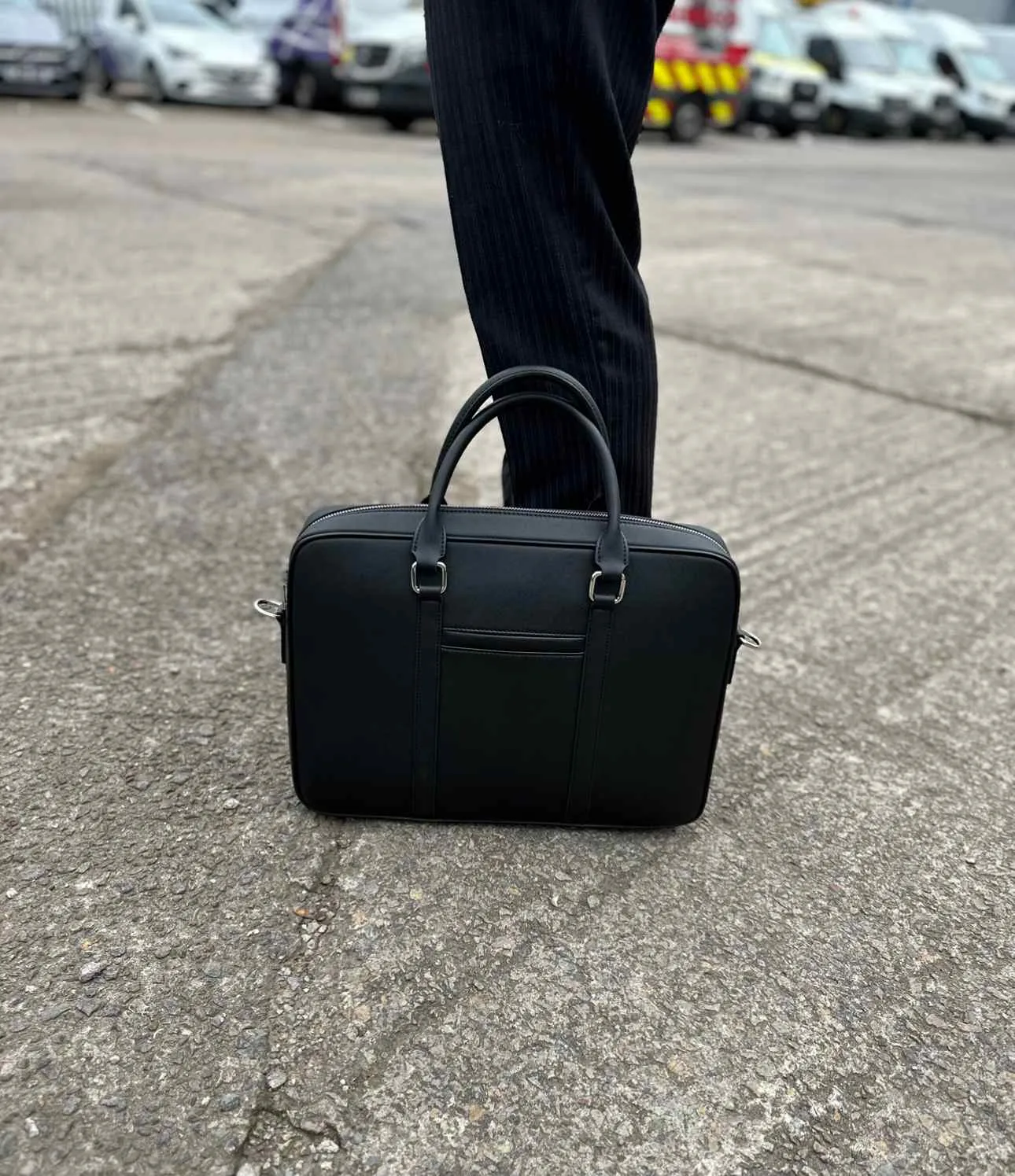 Sophisticated Laptop | BriefCase Bag Black Weekend sale Zip Leather