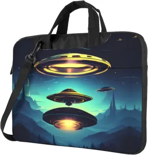 Spacecraft descend Laptop Bag, Multifunctional Shoulder Messenger Bag, 14.96 Inch Long Computer Case, Briefcase Handbag Shoulder Bag