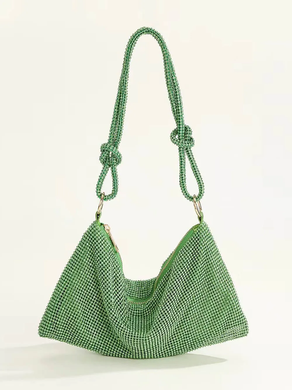 Square Shaped Rhinestone Underarm Purse