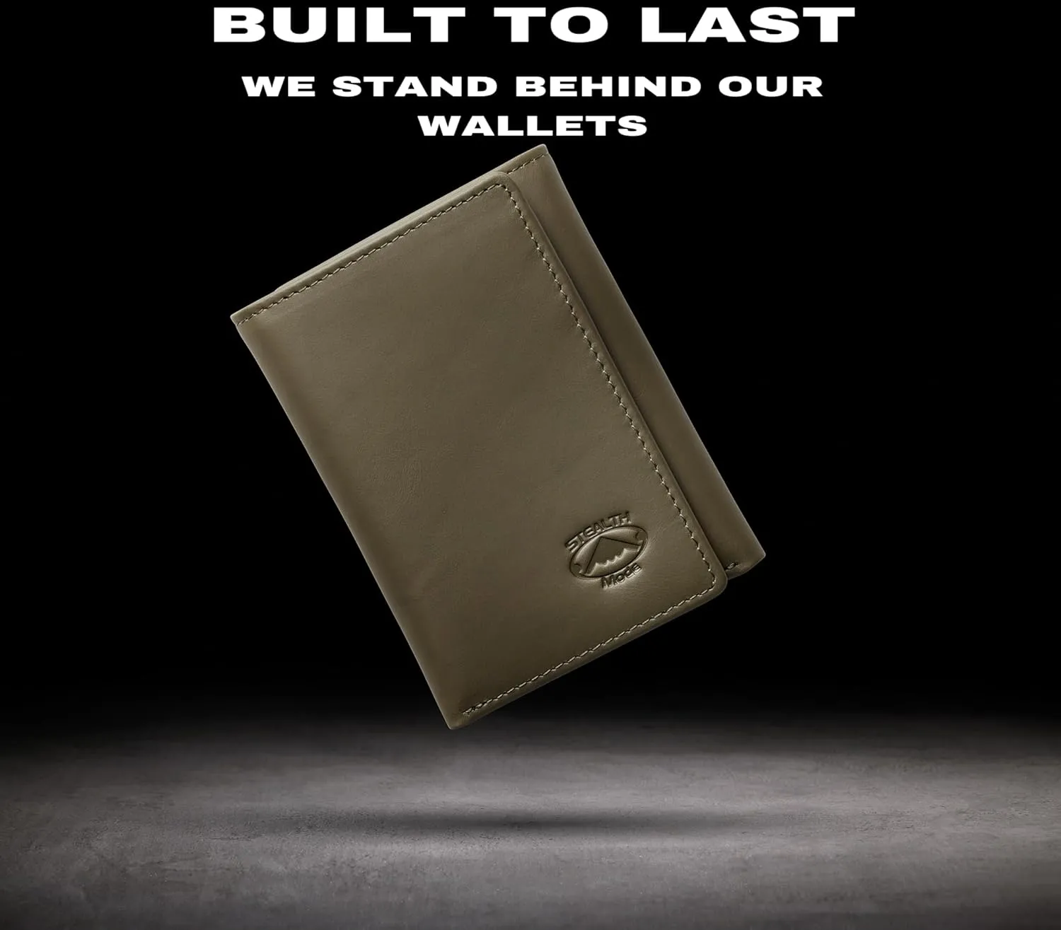 Stealth Mode Leather Trifold RFID Wallet For Men With Flip Out ID Holder (Camo)