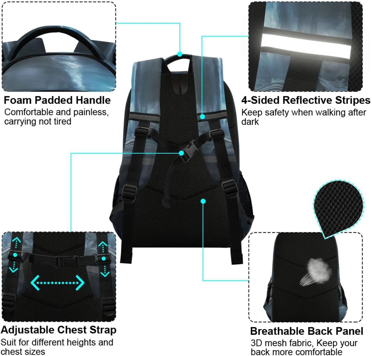 Storm and Tornado Backpack for Girls Kids Boys School Bookbags, Student Laptop Backpack Carrying Bag Casual Lightweight Travel Sports Day Packs