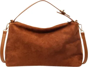 Suede Bags for Women Brown Suede Purses Suede Tote Handbag Slouchy Shoulder Bag Retro Crossbody Hobo Bag 2025