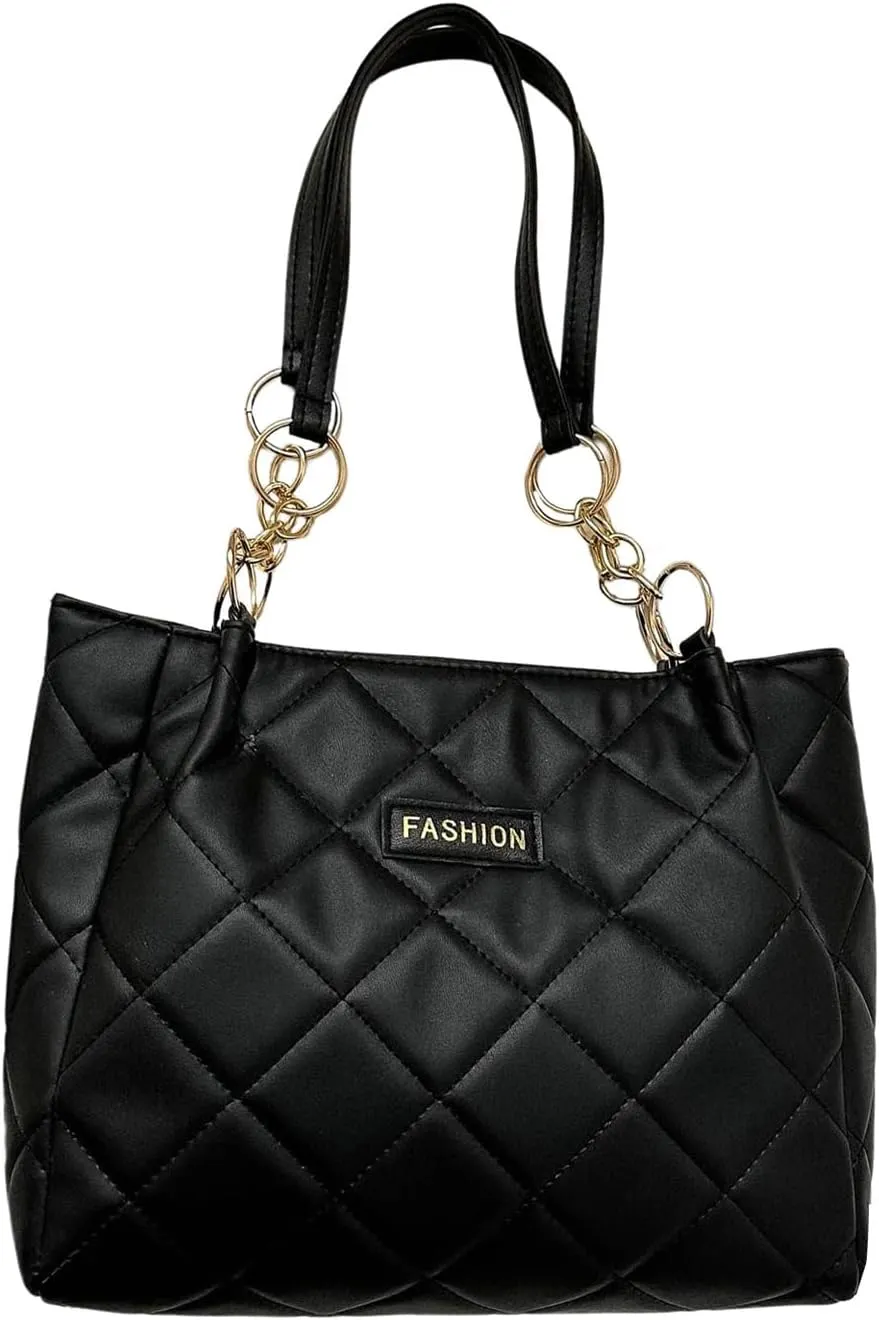SweatyRocks Women's Quilted Tote Bag Top Handle Travel Shopping Shoulder Handbags