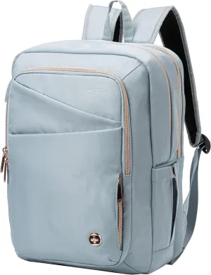 Swissdigital Design Women Laptop Backpack For Women With Apple Find My network,Travel Bookbags With USB Charging Port，Large Capacity Computer Backpacks For Work Business (KATY ROSE SD1006FB-14)