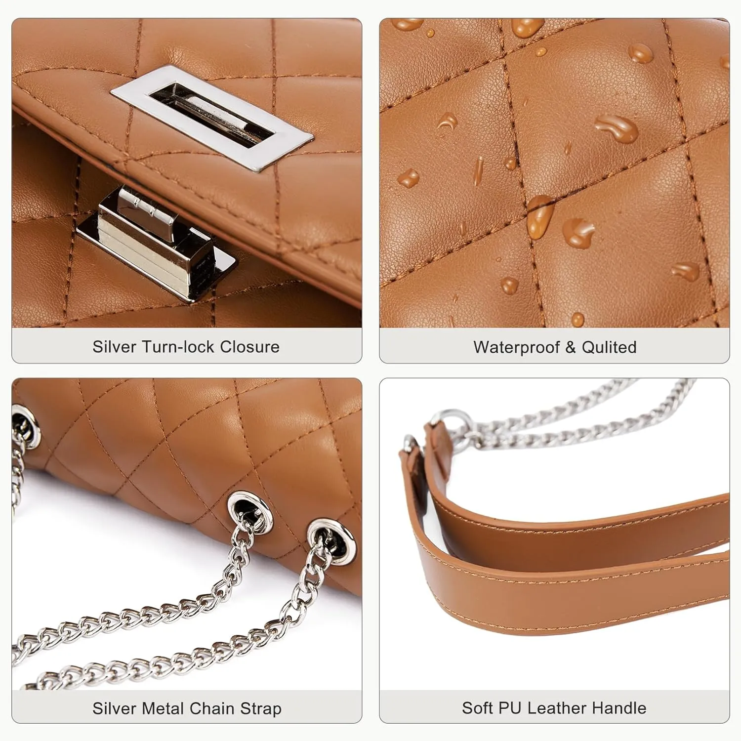 Telena Shoulder Bag for Women Vegan Leather Women's Shoulder Purses Handbags with 2 Removable Strap Crossbody Bag Purses