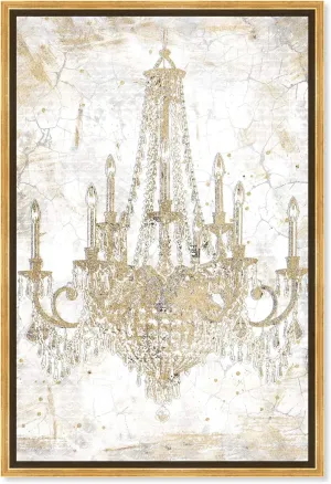 The Oliver Gal Artist Co. Fashion and Glam Wall Art Framed Canvas Prints Chandeliers Home Décor, 24 in x 36 in, Gold, White