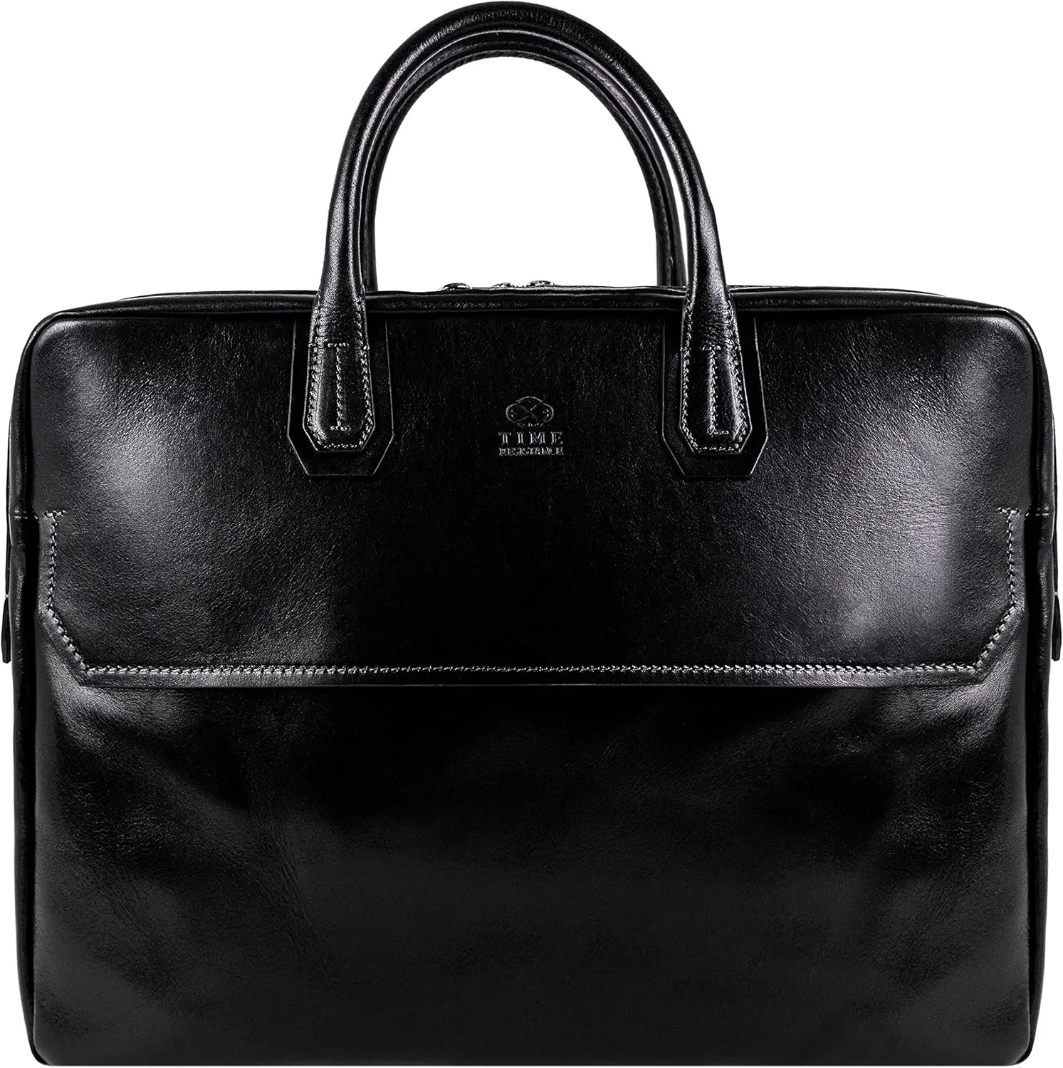 Time Resistance Leather Briefcase - Full Grain Leather Laptop Bag up to 17" for Men and Women