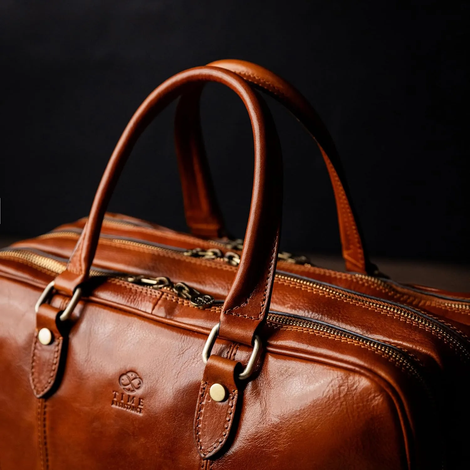 Time Resistance Leather Laptop Briefcase - for Men and Women