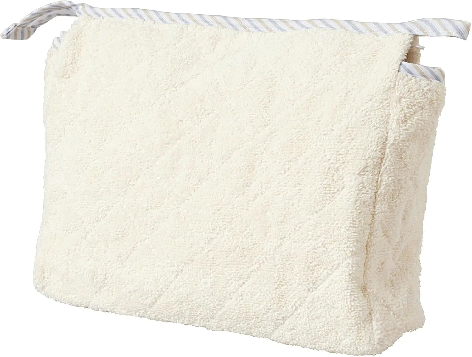 Toiletry Bag with Zipper, Travel Bag, Cosmetic Bag for Women, Cotton Toiletry Bag, Made in Italy, Ivory, ivory