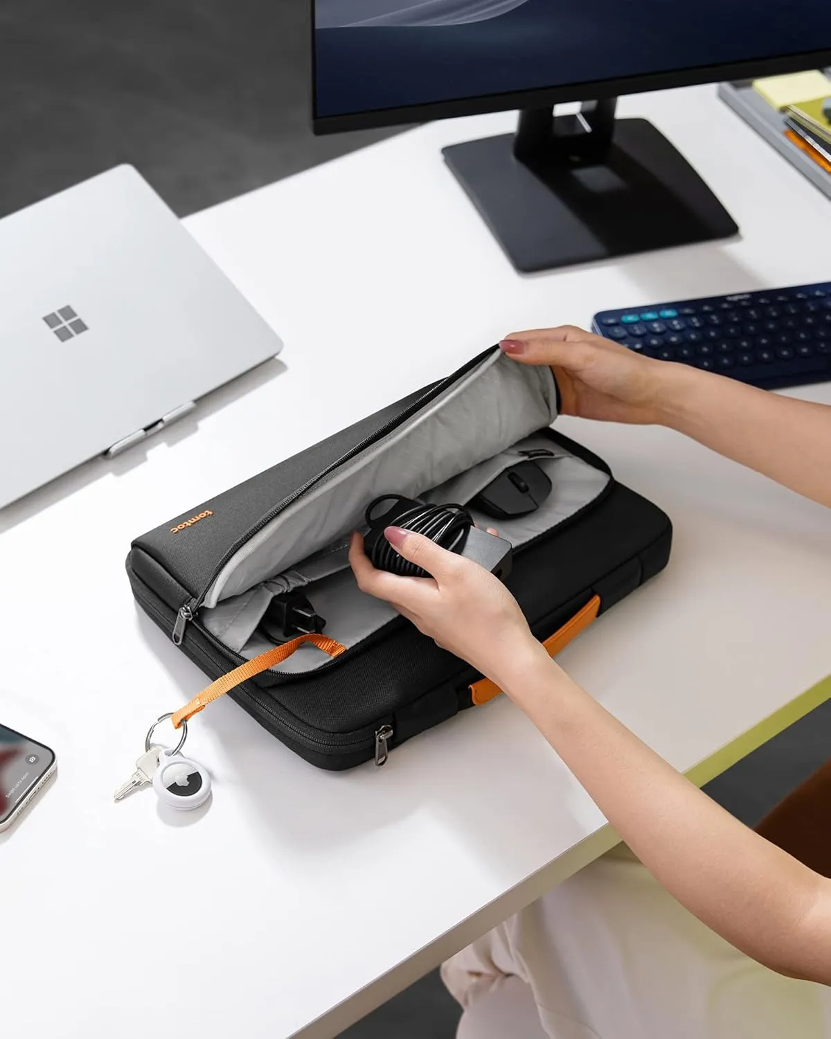 tomtoc 360 Protective Laptop Carrying Case for 15.6 Inch Lenovo, HP, ASUS, Dell, Acer Laptop Notebook Ultrabook, Water-Resistant Shockproof Carrying Case Bag with Accessory Pocket