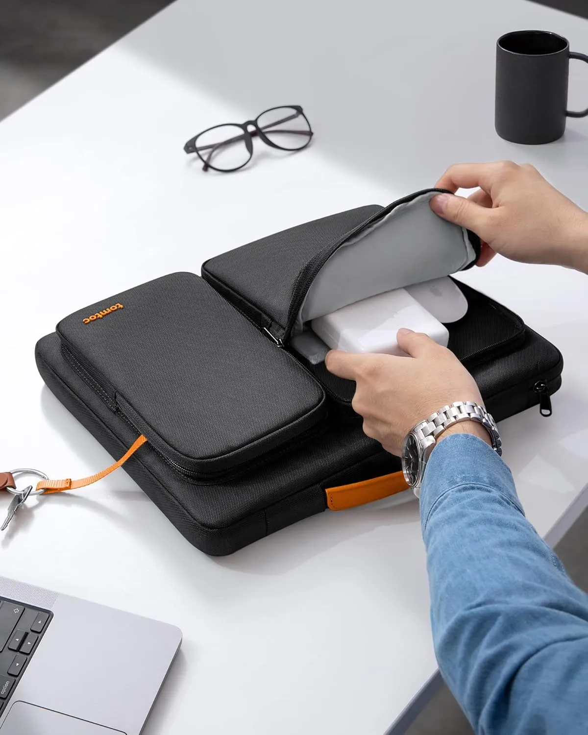tomtoc 360 Protective Laptop Case for 13-inch New 2025 MacBook Air M4/A3240, M3/A3113, M2/A2681, M1/A2337, 13 In MacBook Pro M2/M1, 13-in Surface Pro 11th AI PC, Water-Resistant Carrying Bag