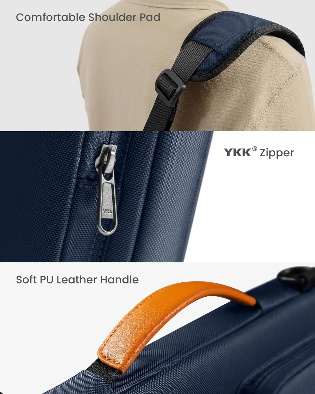 tomtoc 360° Protective Laptop Shoulder Bag for 15.6 Inch Laptop, Fit Acer Aspire 3/5/7, Dell Inspiron/XPS, ASUS ROG/TUF, Lenovo ThinkPad L/E/T/P/V, Waterproof Accessory Case