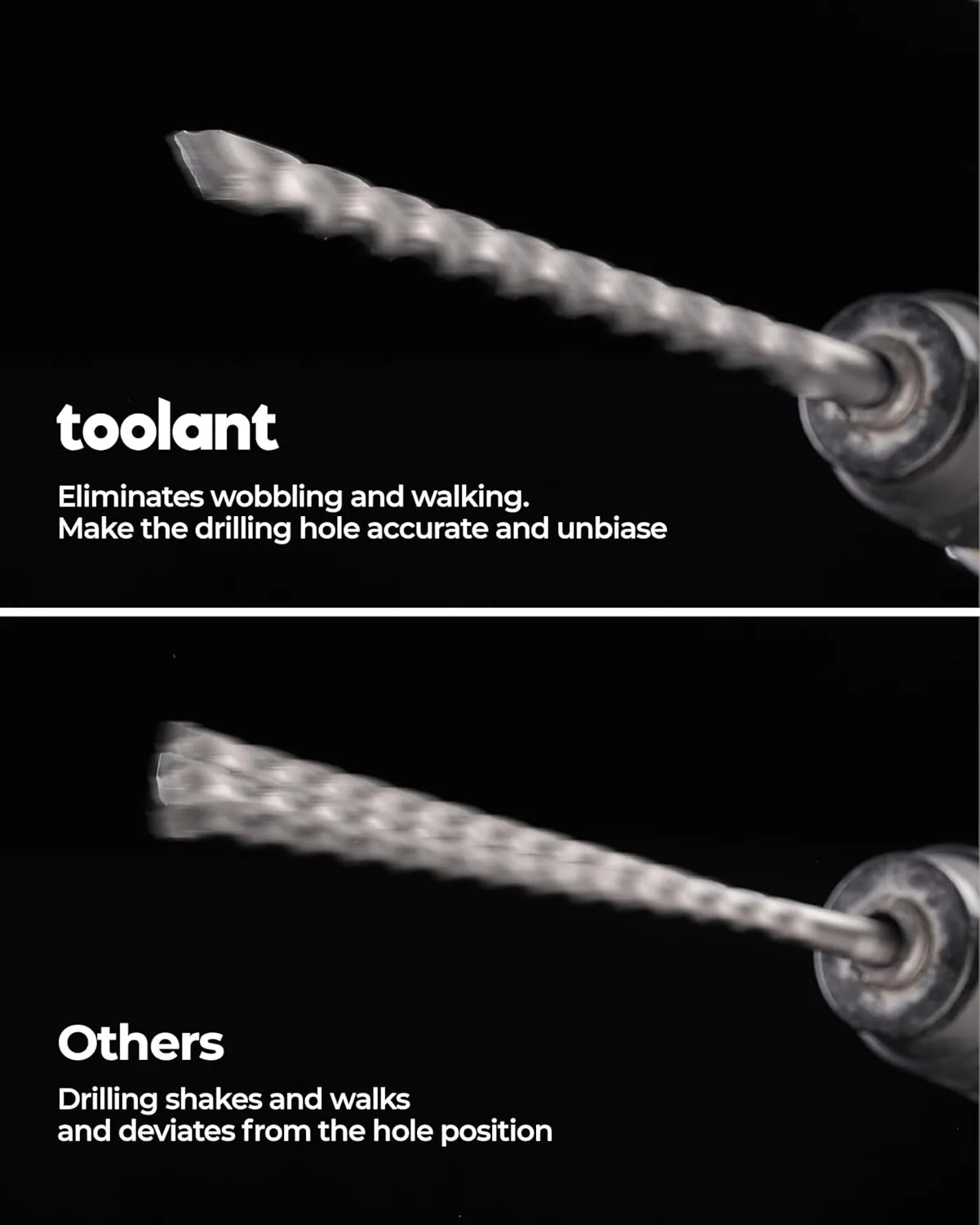 toolant SDS Plus Rotary Hammer Drill Bits Set for 3/4" x12inch 2pcs,Carbide Tipped 2-Cutter for Concrete,Masonry and Brick