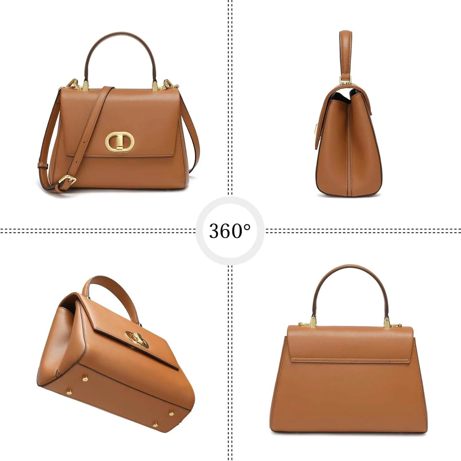 Top Handle Bag Fashion Leather Purses for Women with Multiple Internal Pockets Satchel Bag for Ladies.