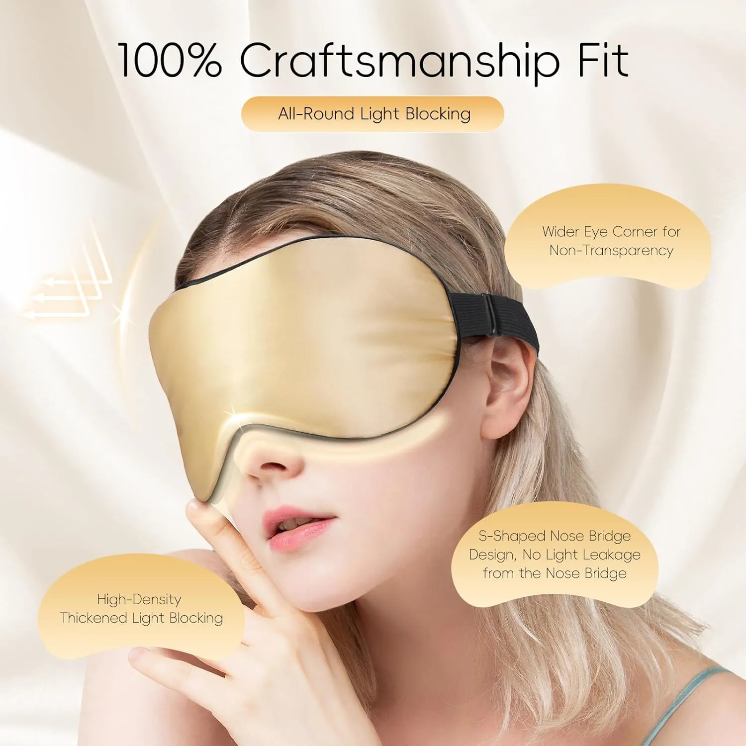 TOPOINT Silk Sleep Mask Light Blocking, 3-in-1 Cooling Heated Eye Mask for Sleeping, Includes Silk Senna Seed and Gel Masks, for Migraine Dry Eye Dark Circles Women Men