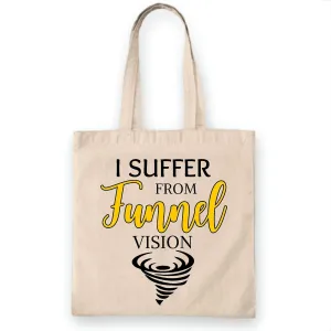 Tornado Tote Bag Funnel Vision Funny Weatherman Meteorology Gift for Meteorologists Gift Idea Natural White Multicolor Canvas Tote Bag