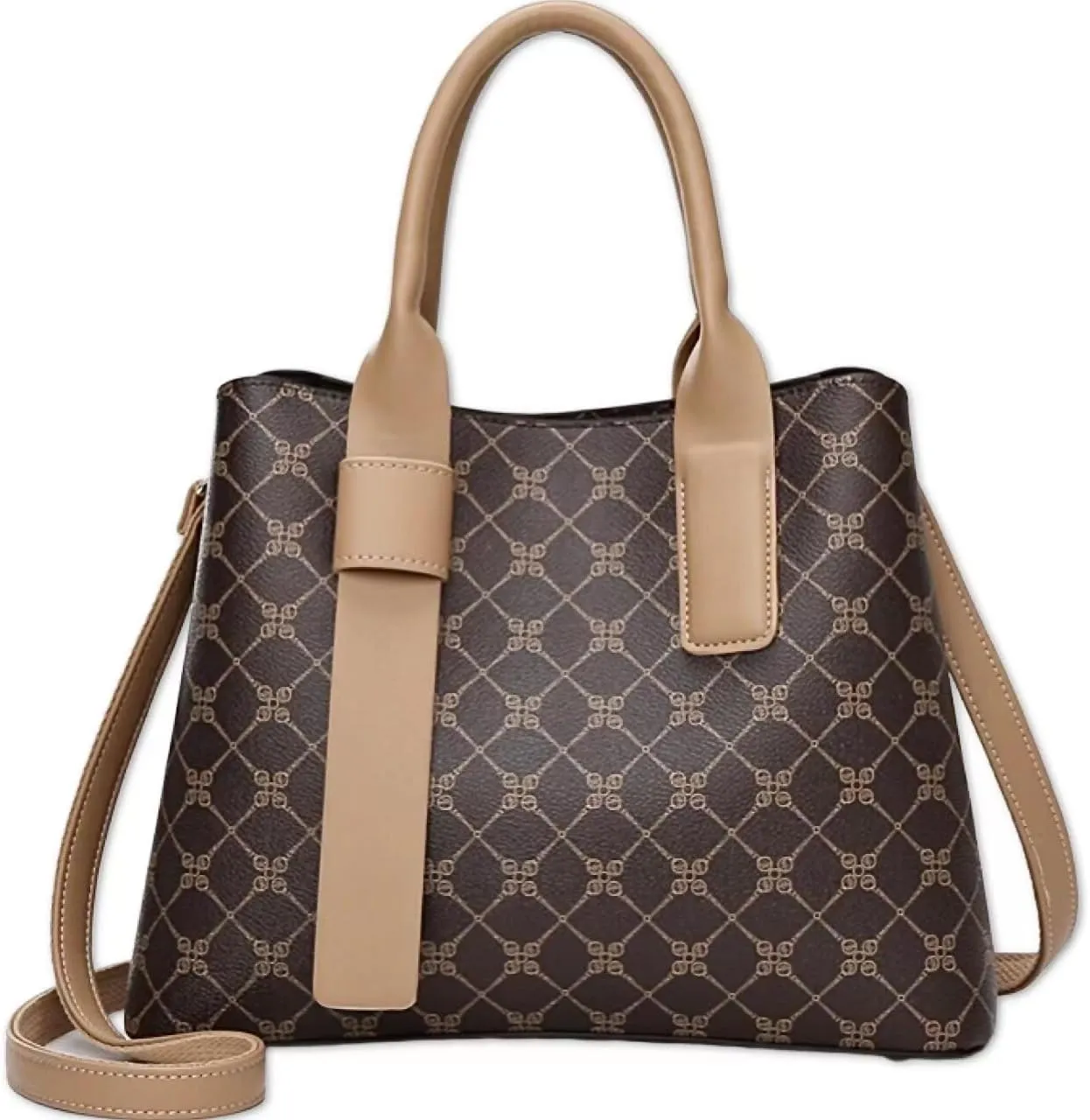 Tote Bag for Women Large Handbag Vegan Leather Shoulder Bag with Zipper Pockets Strap School Office Travel Essentials