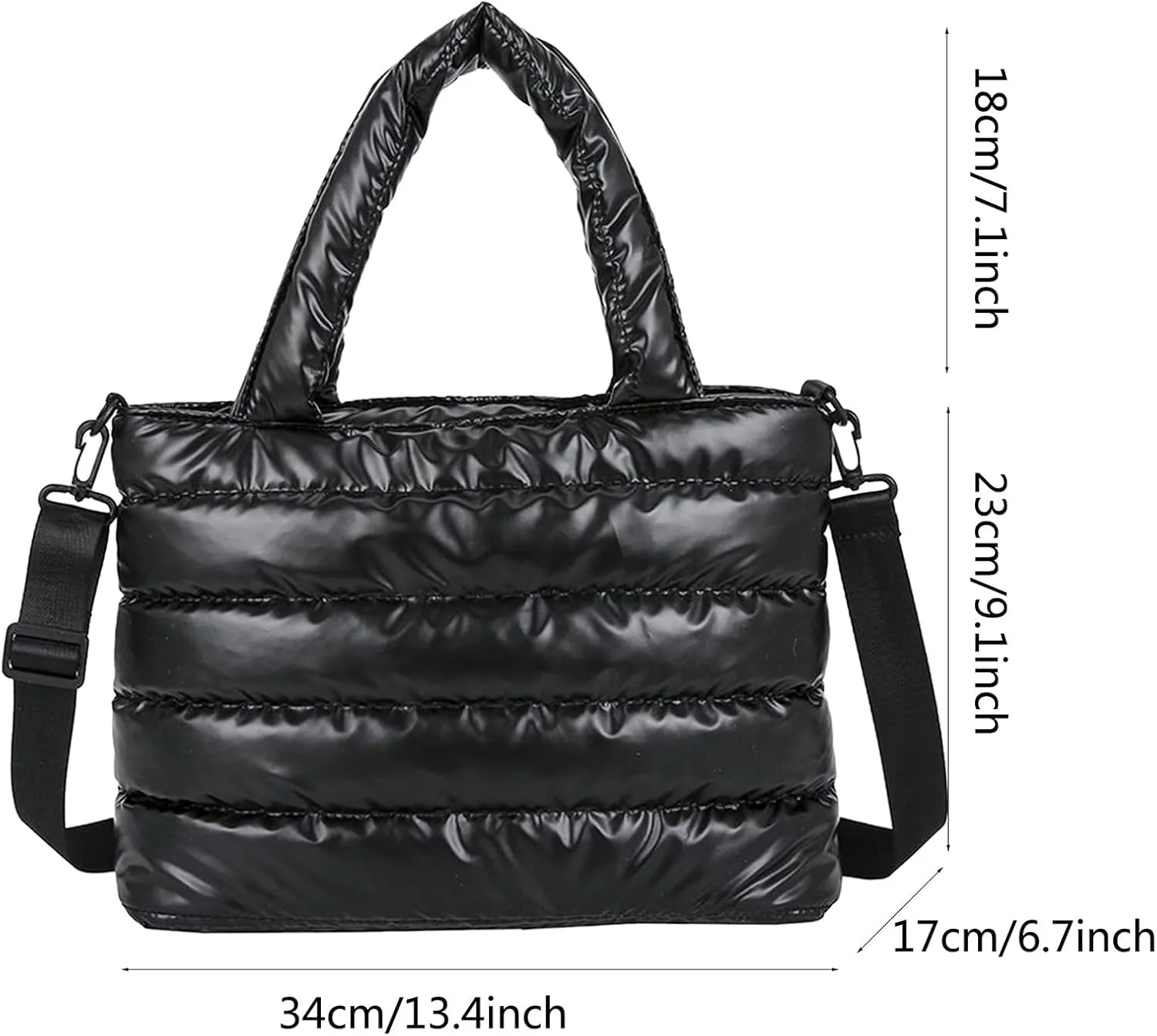 Tote Bag For Women Quilted Handbag Lightweight Winter Down Cotton Padded Shoulder Crossbody Handbags Down Padding Shopping A