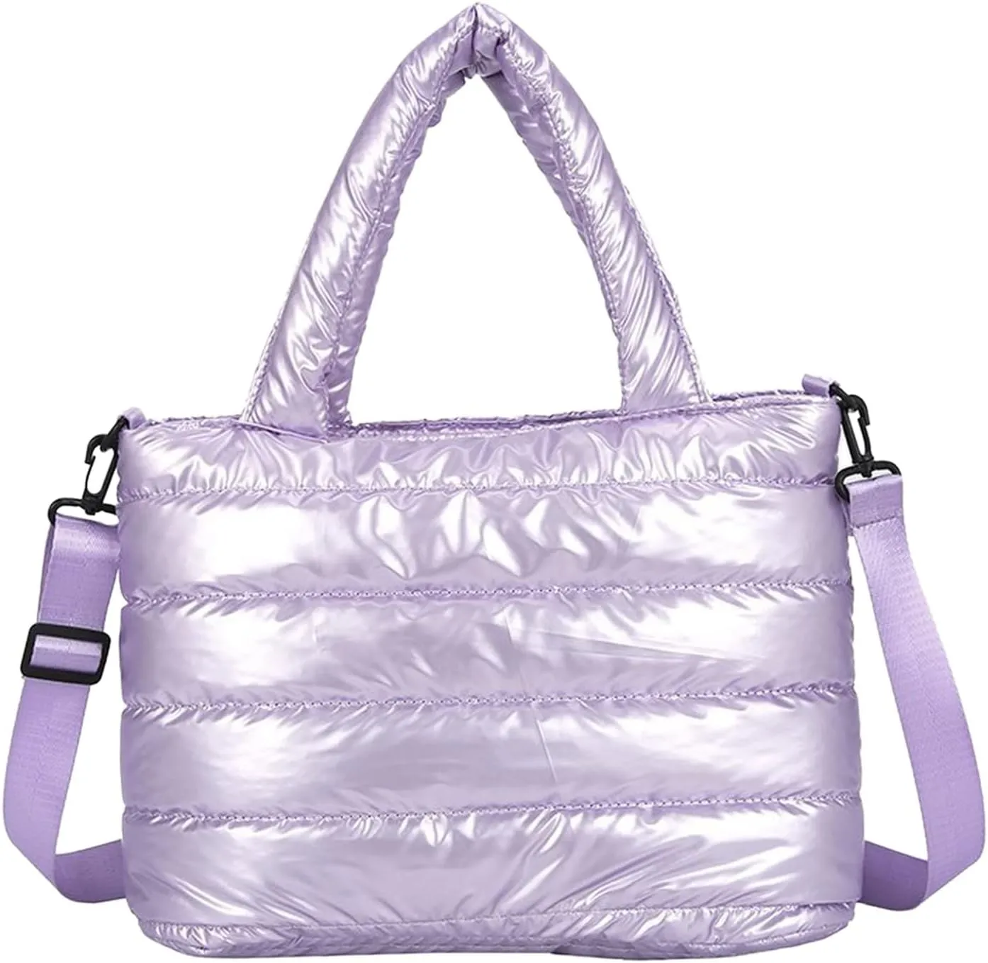 Tote Bag For Women Quilted Handbag Lightweight Winter Down Cotton Padded Shoulder Crossbody Handbags Down Padding Shopping A
