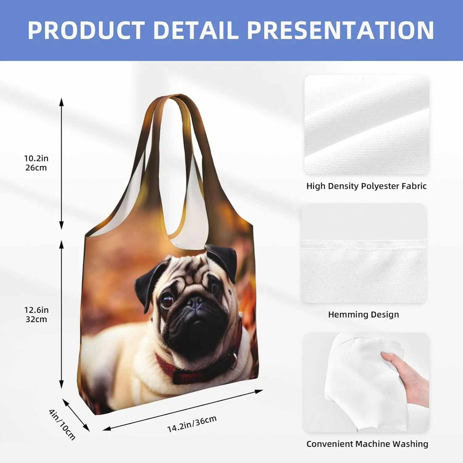 Tote Bag for Women Reusable Grocery Bag Canvas Shopping Bag Fall Maple Leaf Handbag Foldable Shoulder Bag