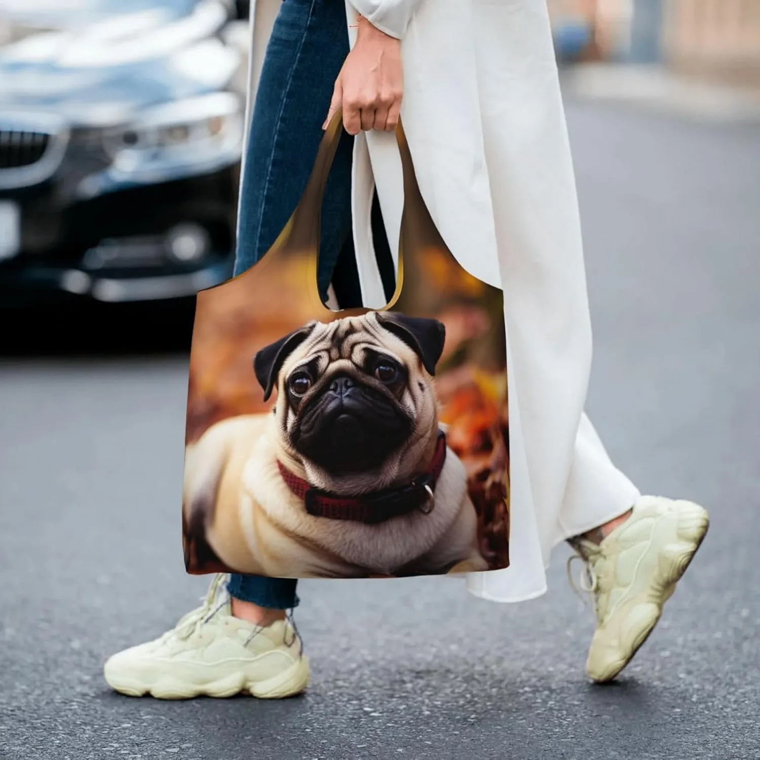 Tote Bag for Women Reusable Grocery Bag Canvas Shopping Bag Fall Maple Leaf Handbag Foldable Shoulder Bag