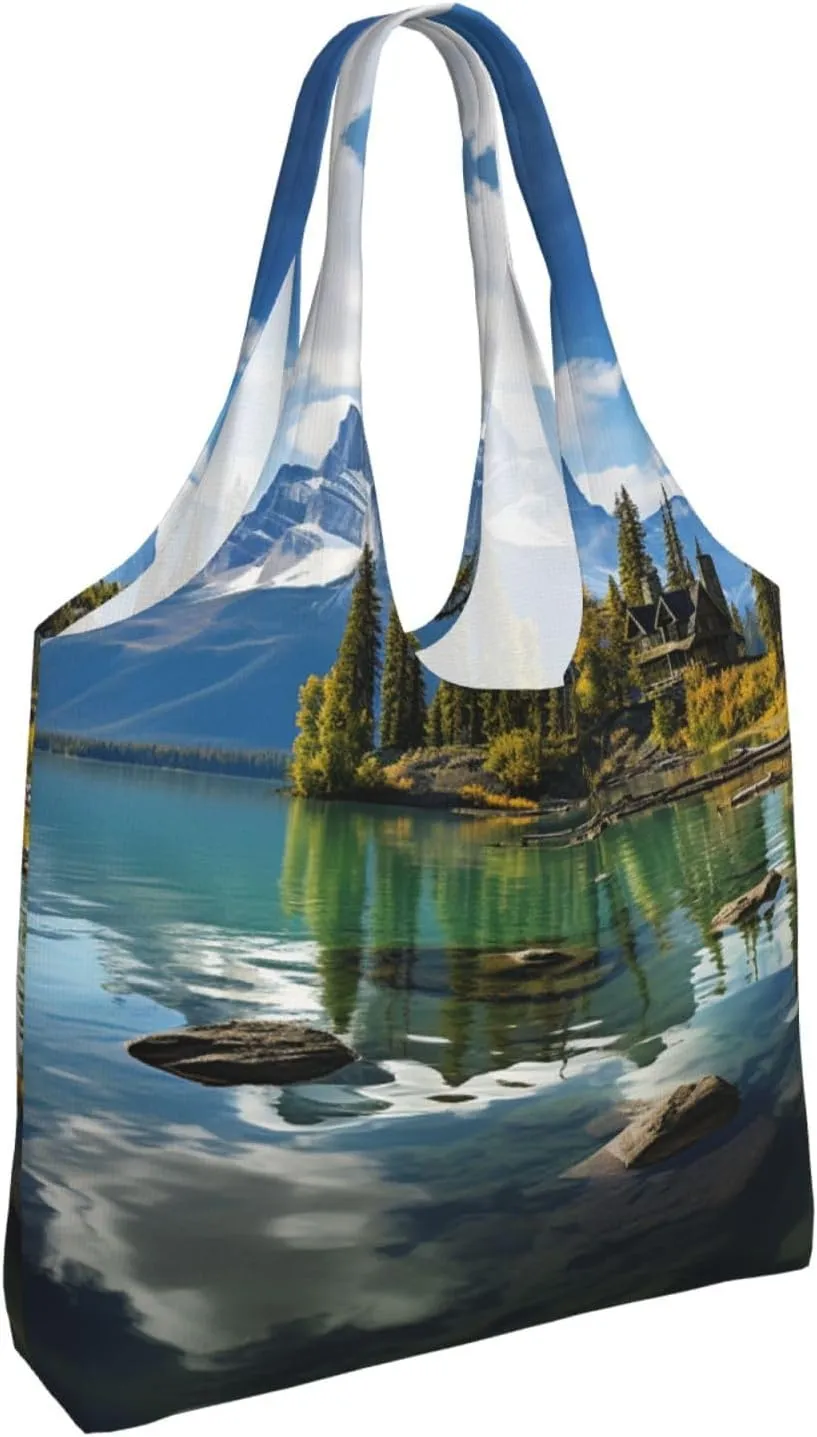 Tote Bag for Women Reusable Grocery Bag Canvas Shopping Bag Universe Starry Stars Handbag Foldable Shoulder Bag