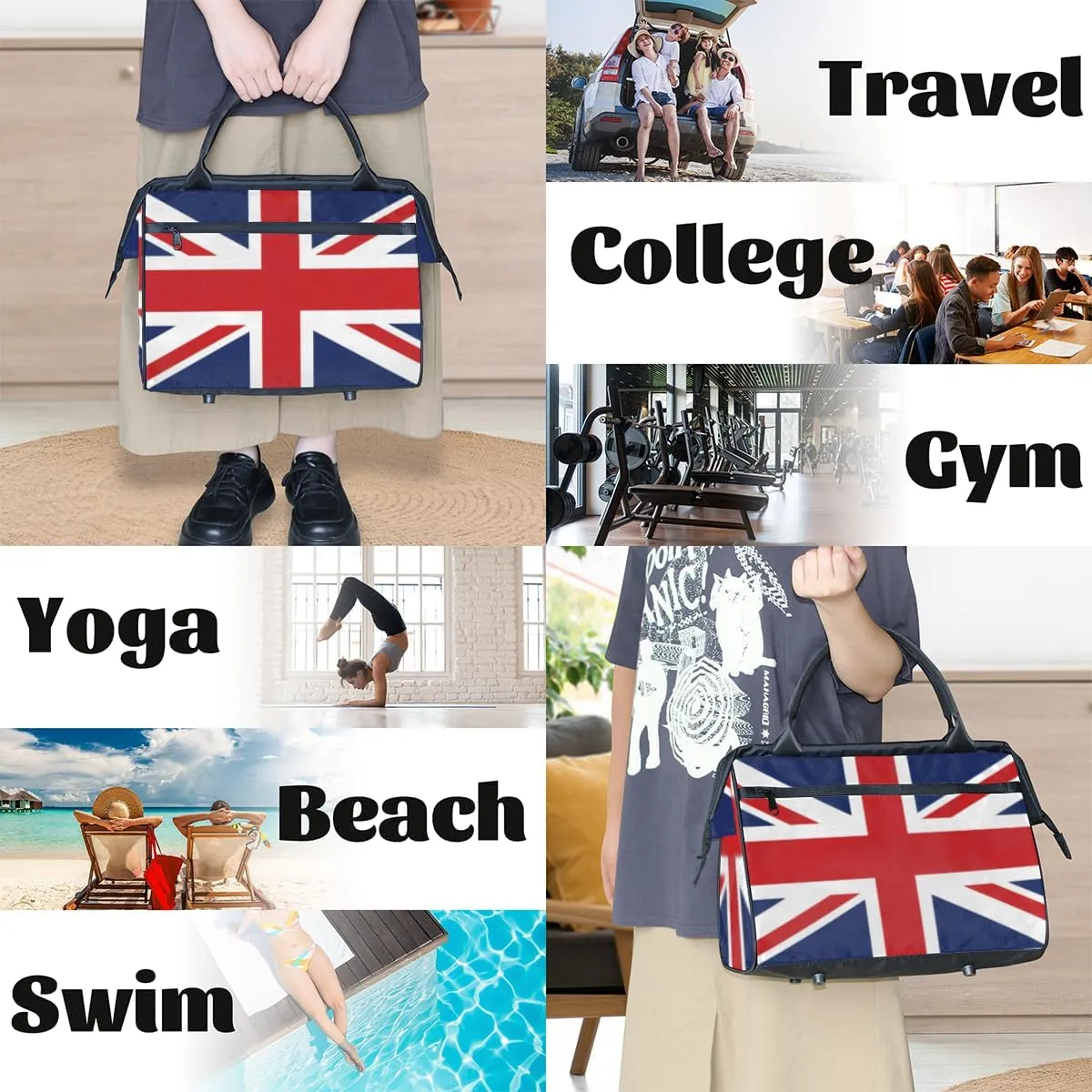 Tote Bag for Women with Zipper, Travel Large Shoulder Bag Handbag for Work, Gym