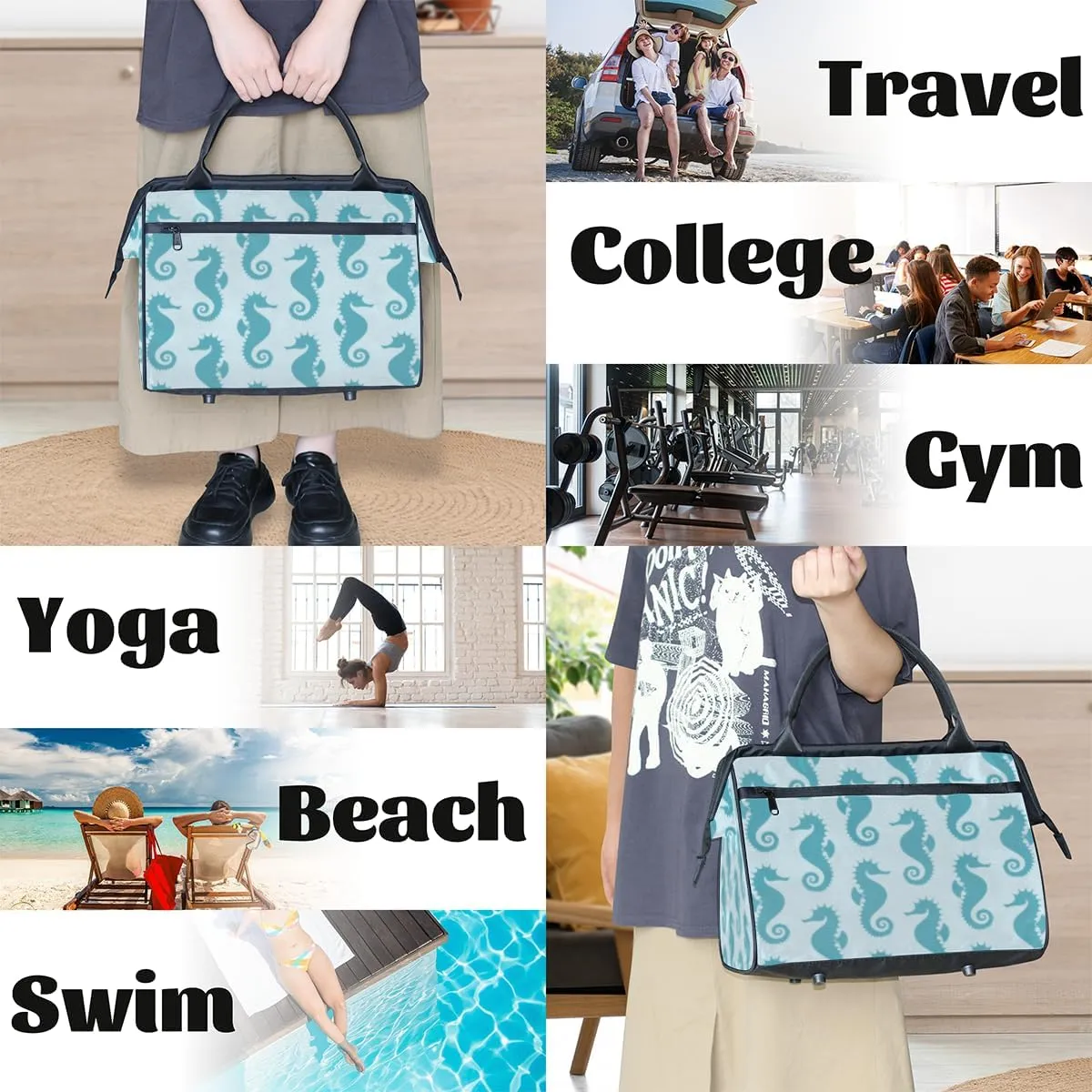 Tote Bag for Women with Zipper, Travel Large Shoulder Bag Handbag for Work, Gym