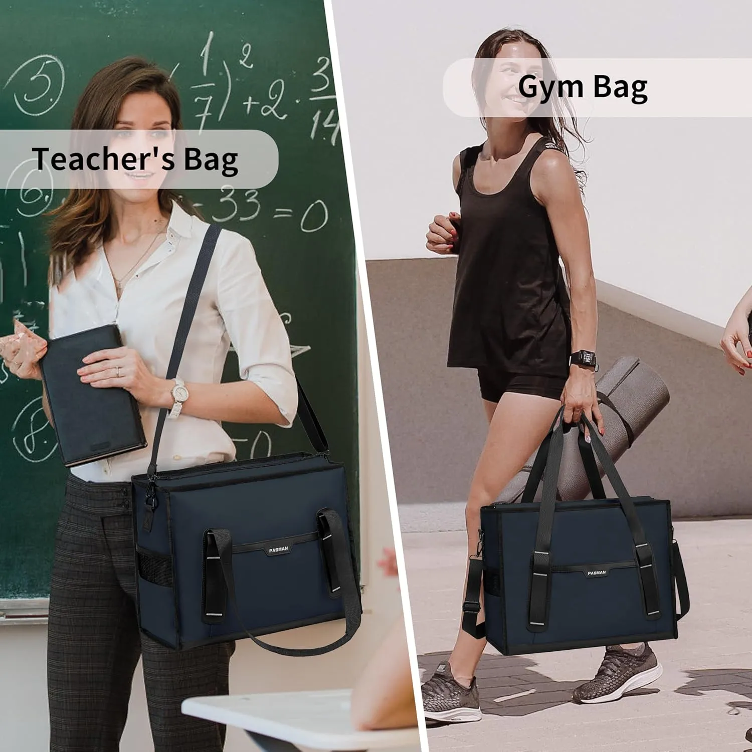 Tote Bag for Women,Utility Large Work Tote Bag with Reinforced Pockets, Waterproof Nurse Bag,for Travel,Teacher