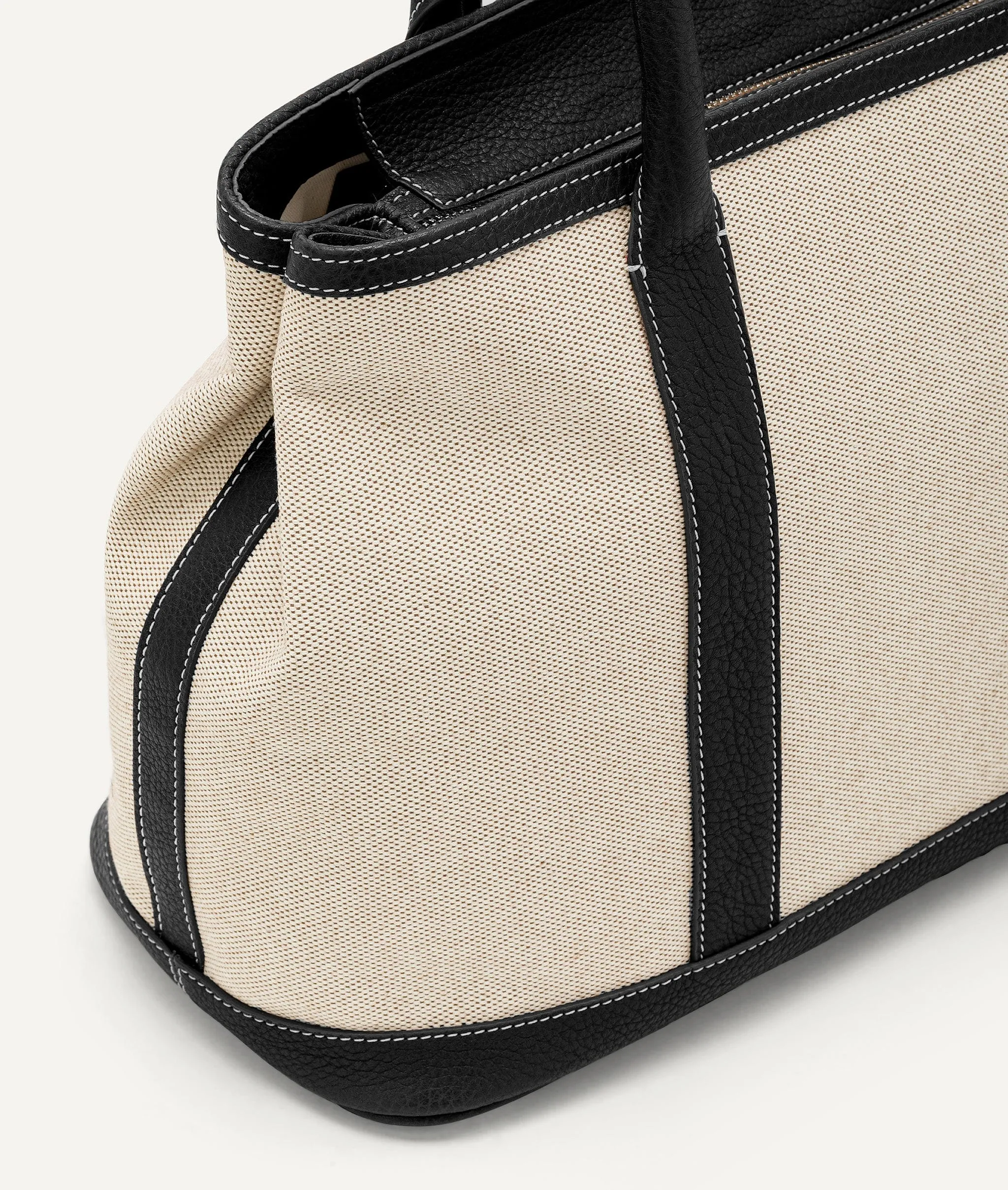 Tote Bag in Canvas and Calf Leather