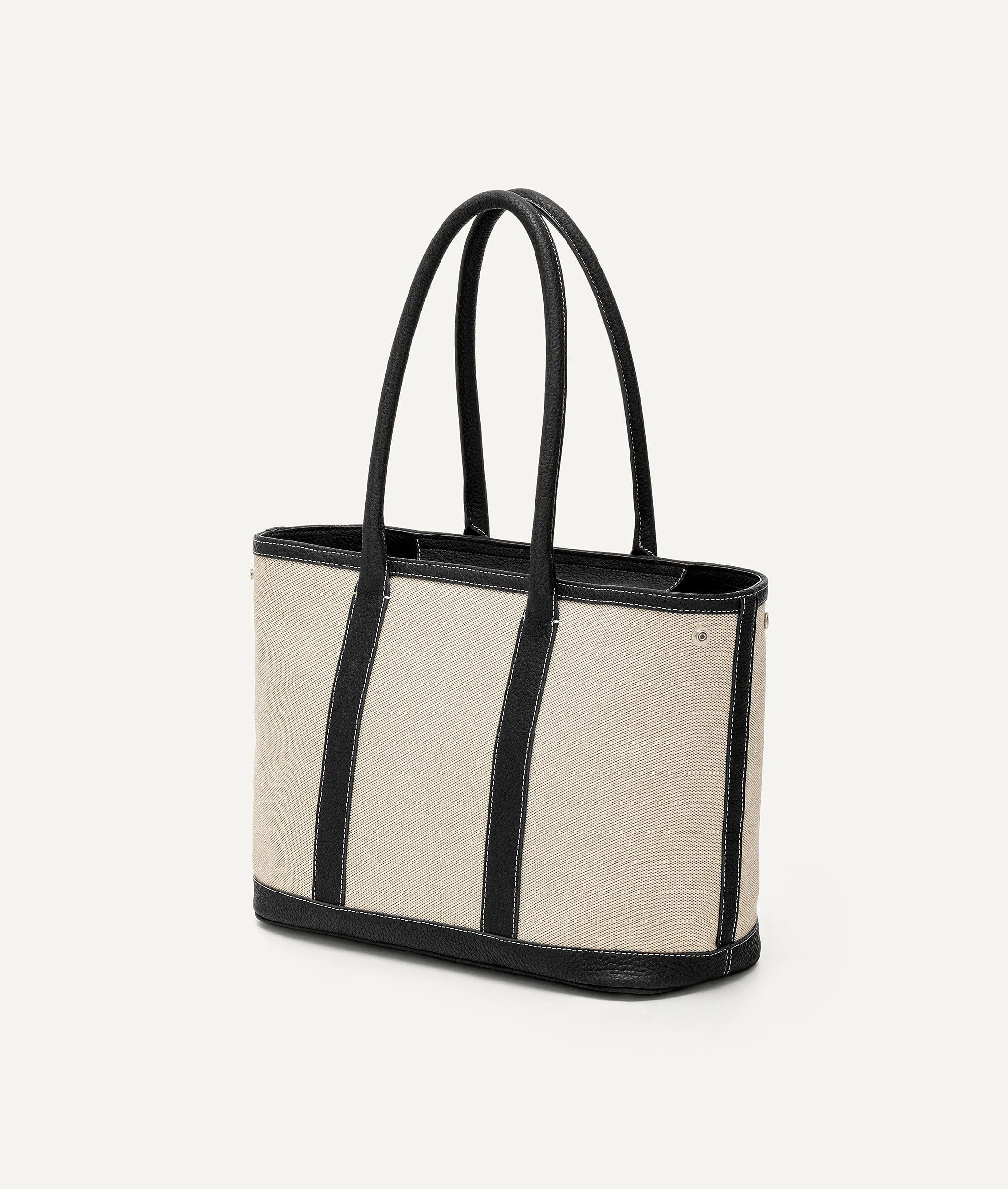 Tote Bag in Canvas and Calf Leather