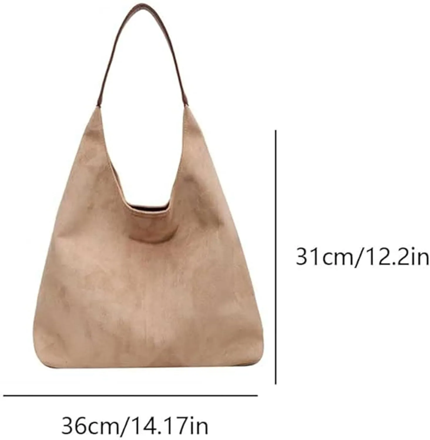 Tote Bags for Women Suede & Leather Hobo Shoulder Bag Fall Ladies Handbags Large Capacity Slouch Bag with Purses Bag