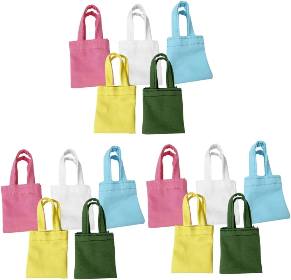 TOYANDONA 15 Pcs Mini Handmade Canvas Bag Micro Scene Adornments Miniature Tote Bag Mini Doll Bags Mini House Bag Decor Decorative Miniature Shoulder Bag Mini House Decoration Doll Bag Model
