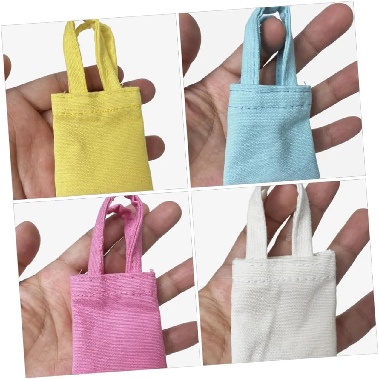 TOYANDONA 15 Pcs Mini Handmade Canvas Bag Micro Scene Adornments Miniature Tote Bag Mini Doll Bags Mini House Bag Decor Decorative Miniature Shoulder Bag Mini House Decoration Doll Bag Model