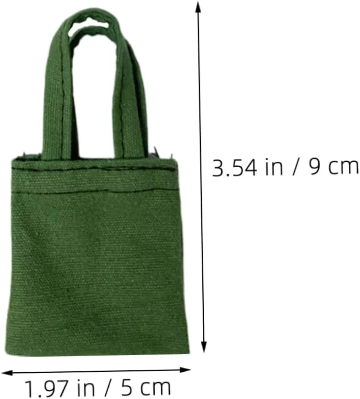 TOYANDONA 15 Pcs Mini Handmade Canvas Bag Micro Scene Adornments Miniature Tote Bag Mini Doll Bags Mini House Bag Decor Decorative Miniature Shoulder Bag Mini House Decoration Doll Bag Model