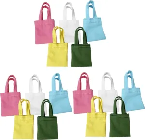 TOYANDONA 15 Pcs Mini Handmade Canvas Bag Micro Scene Adornments Miniature Tote Bag Mini Doll Bags Mini House Bag Decor Decorative Miniature Shoulder Bag Mini House Decoration Doll Bag Model
