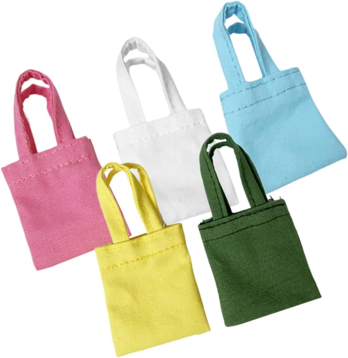 TOYANDONA 15 Pcs Mini Handmade Canvas Bag Micro Scene Adornments Miniature Tote Bag Mini Doll Bags Mini House Bag Decor Decorative Miniature Shoulder Bag Mini House Decoration Doll Bag Model