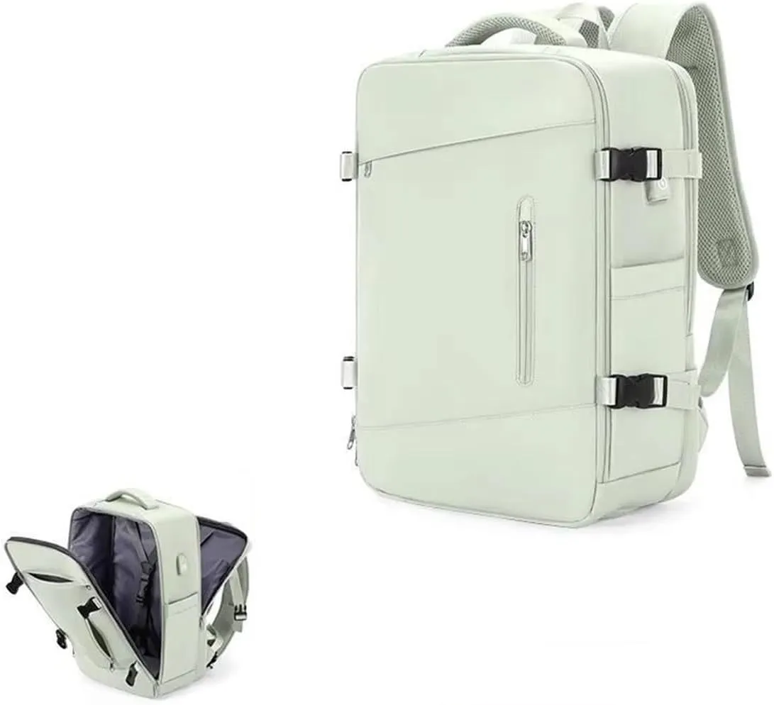 Travel backpack 17-inch Laptop Backpack for Work and Travel, Large Capacity, USB Charger Port, Anti-Theft Design (Mint Green)