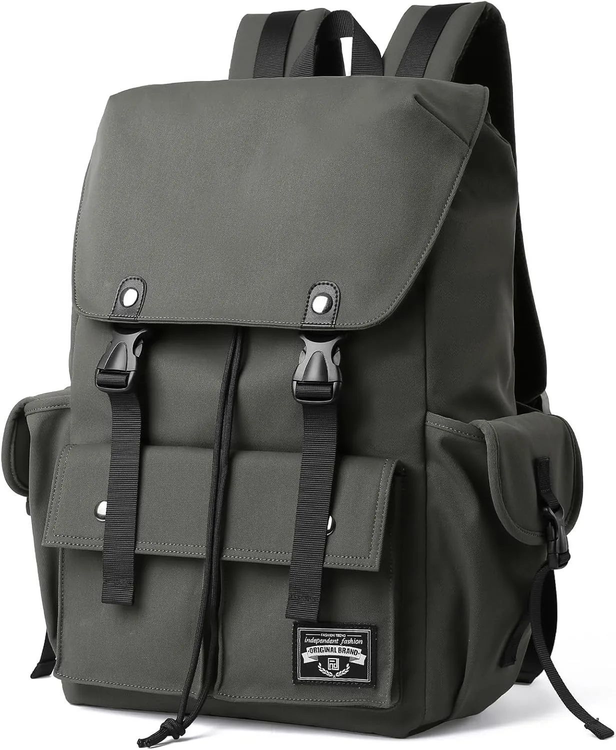 Travel Backpack For Men with 17.3 Inch Laptop Compartment Tech Backpack Waterproof for College Casual Work Outdoor Rucksack Green