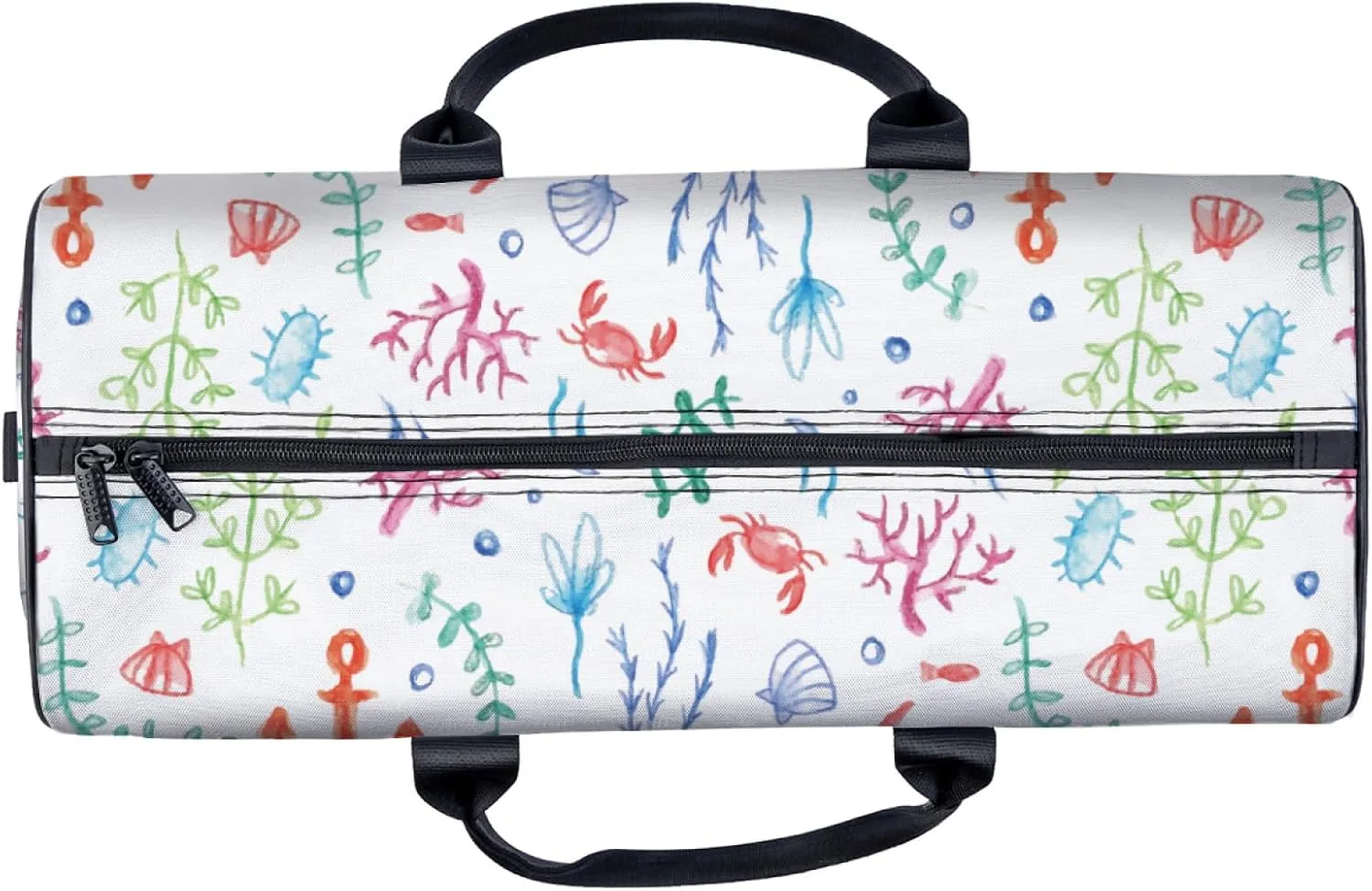 Travel Duffle Bag Ocean Seaweed Print Large Capacity Personal Item with Adjustable Strap Lightweight Weekender Bag Overnight Bag Gym Bag