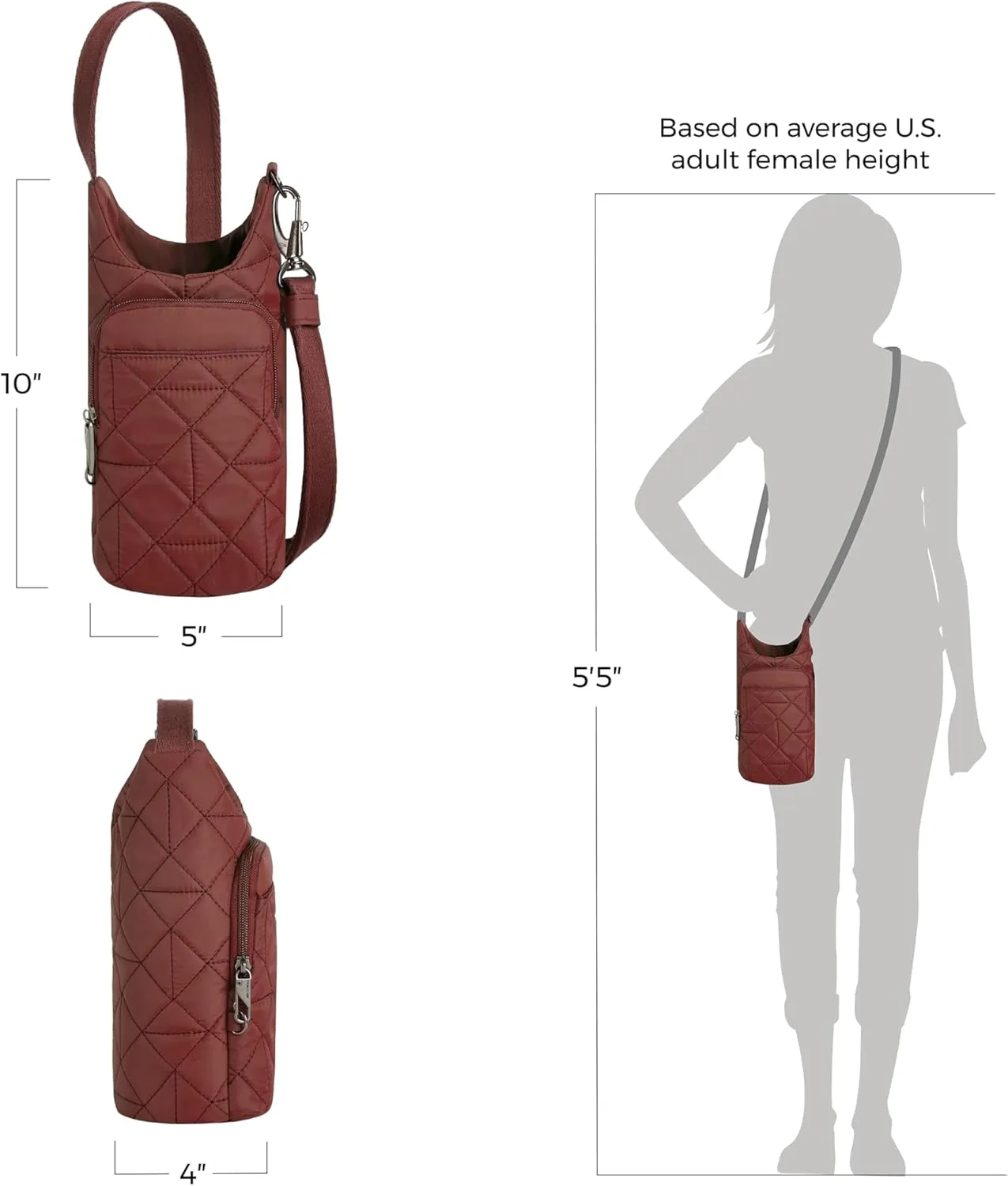 Travelon Anti-Theft Boho Insulated Water Bottle Tote