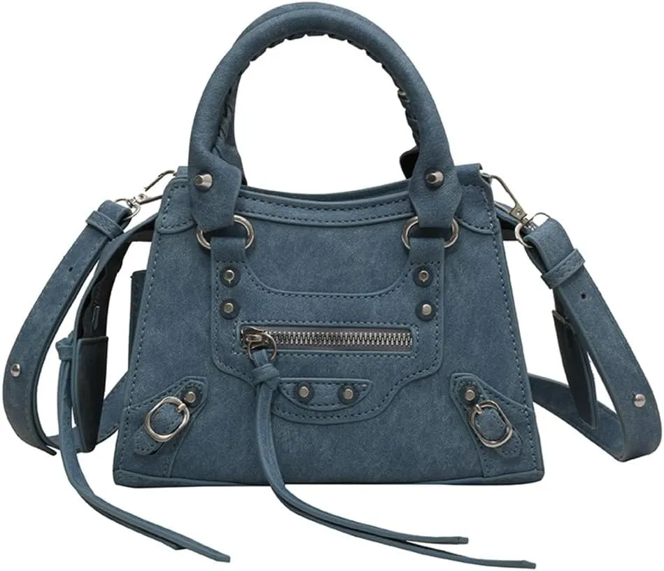 Trendy Vegan Leather Crossbody Bags for Women Small Shoulder Tote Purse Y2k Rivet Handbags Designer Satchels 2025