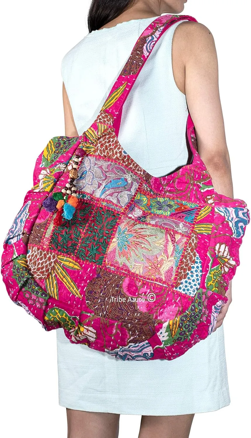 Tribe Azure Fair Trade Women's Cotton Shoulder-Handbags