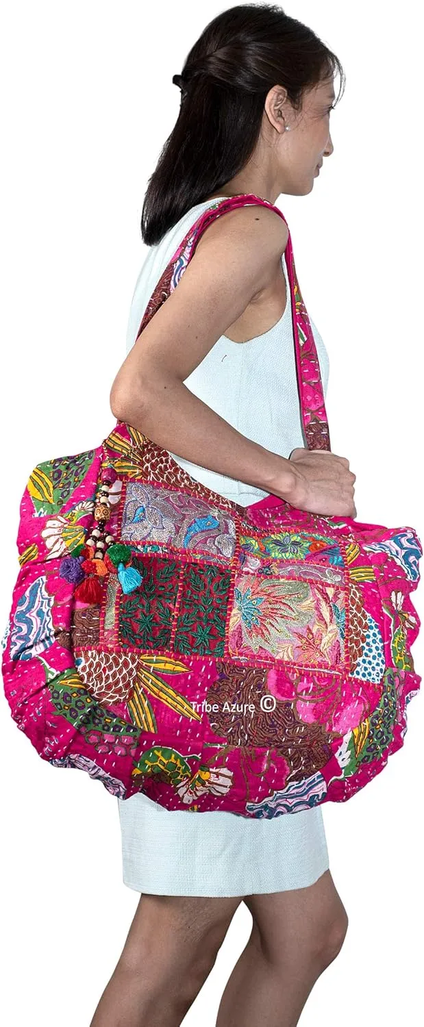 Tribe Azure Fair Trade Women's Cotton Shoulder-Handbags