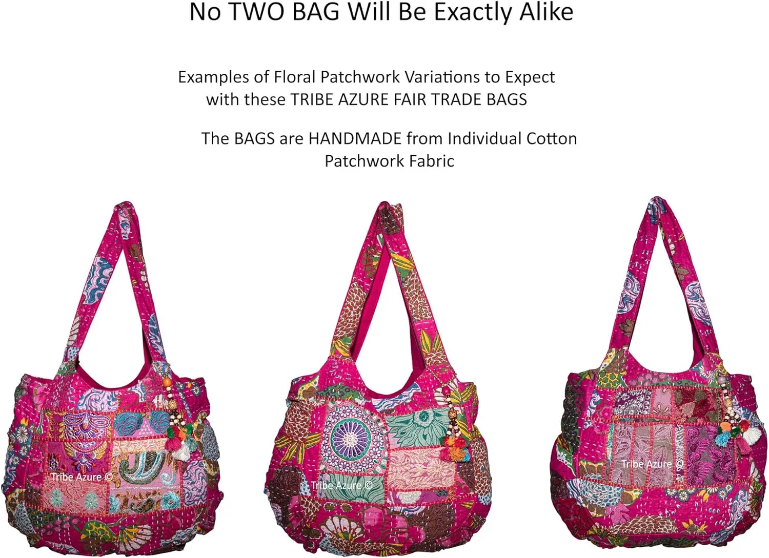 Tribe Azure Fair Trade Women's Cotton Shoulder-Handbags
