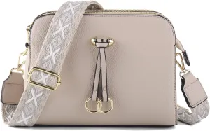 Triple Zip Small Crossbody Bags for Women Vegan Leather Purses Shoulder Handbags,Wide Strap Cell Phone Purse