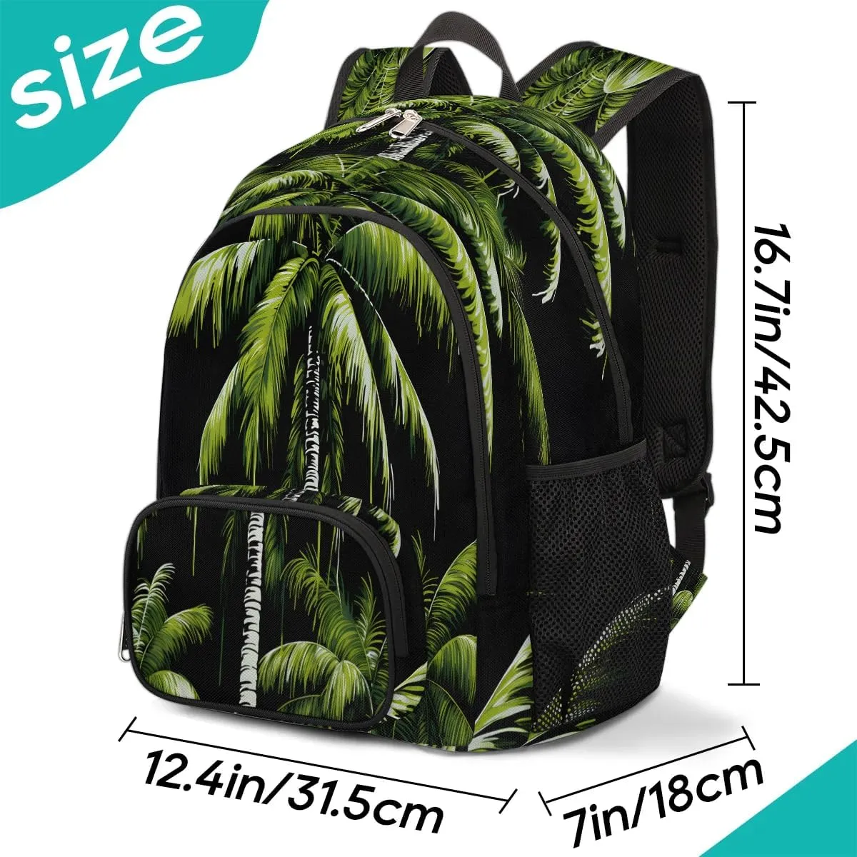 Tropical Plants Beach Palm Trees Backpack for Women Men Laptop Backpack Work Bag Travel Hiking Camping Casual Daypack